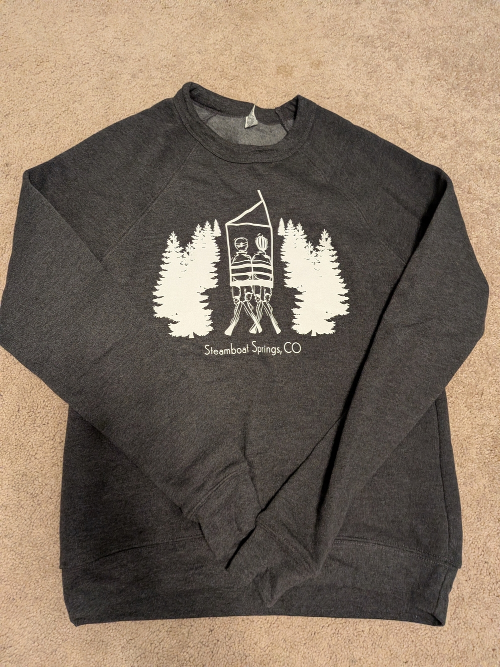 Gray Crewneck Sweatshirt- Ski Steamboat